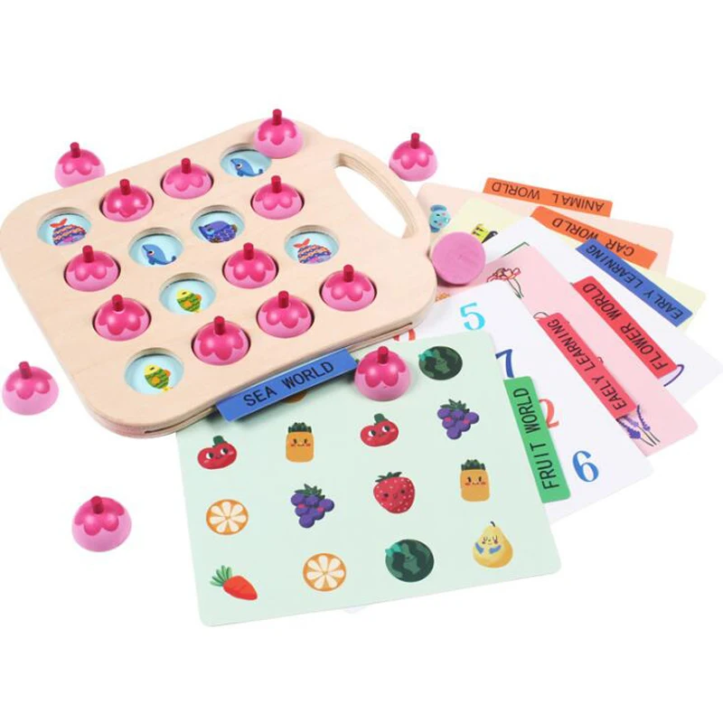 

1Set Children Training Memory Puzzle New Arrive Early Educational Toy Wooden Chess Family Game Special Birthday Gift