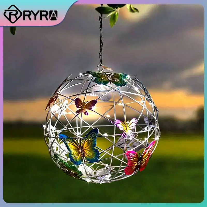 

Outdoor Landscape Butterfly Pendant Pathway Nightlight Weaving Mesh Butterfly Round Ball Light Home Decorative Metal Waterproof