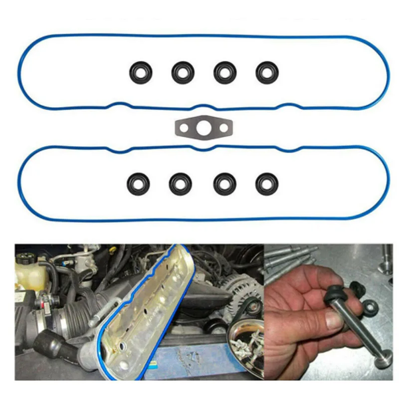 

Valve Cover Gasket Set For 4.8L 5.3L 6.0L 6.2L Chevy Silverado, Suburban, Tahoe, Trailblazer, GMC Sierra, Yukon, Envoy Etc