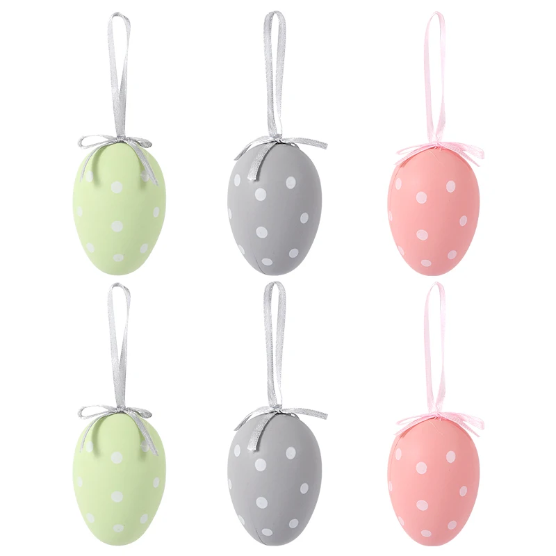 

6 шт., красочные пасхальные яйца, кулон, пасхальное дерево, подвесное украшение, венок «сделай сам», весенняя пасхальная вечеринка, украшения для дома, подарки для детей