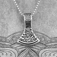 axe of ares viking long men necklaces pendants chain punk for boyfriend male stainless steel jewelry creativity gift wholesale