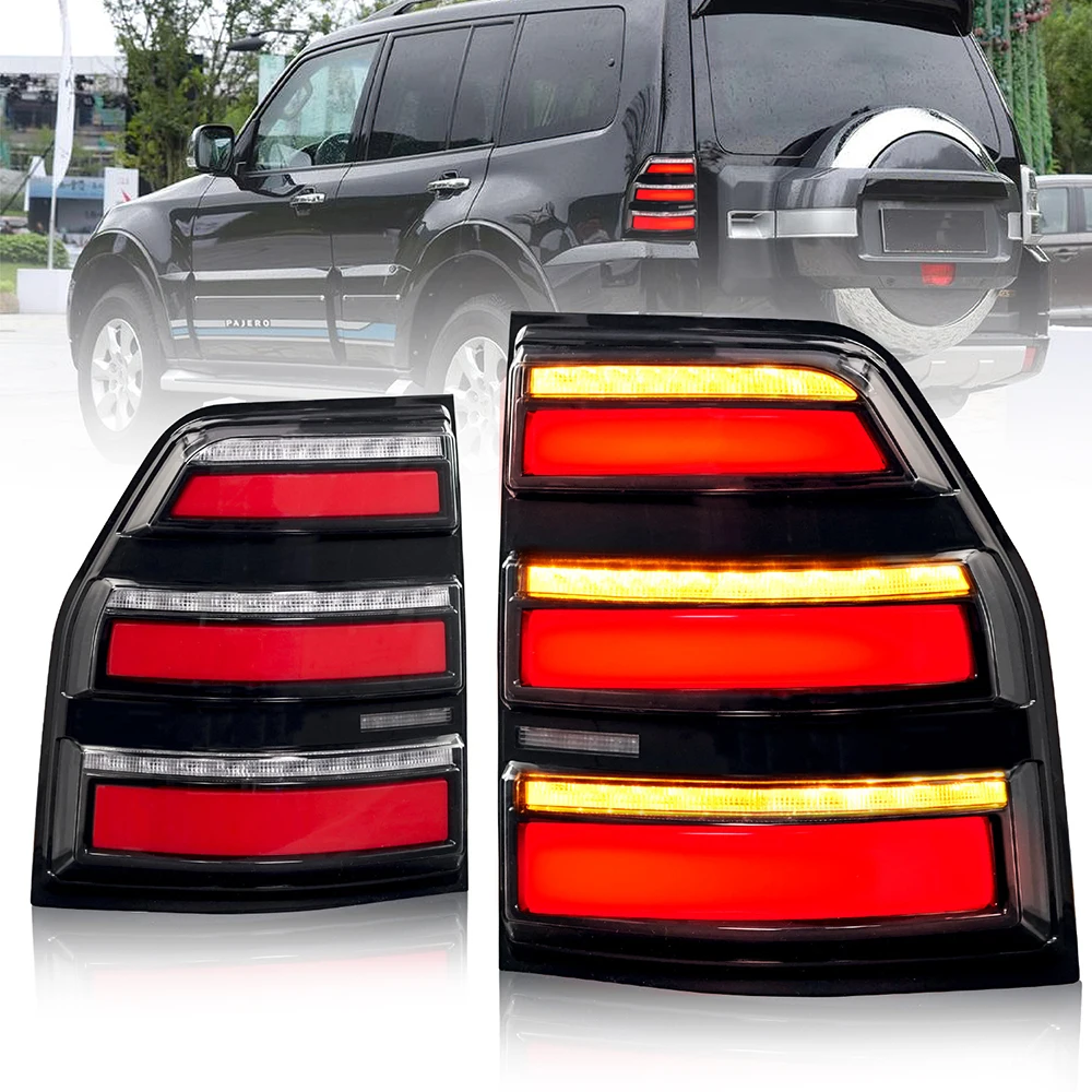 

Пара автомобильных задних фар в сборе для Pajero 2006-2018, светодиодные стоп-сигналы, запчасти для тюнинга автомобильных задних фар
