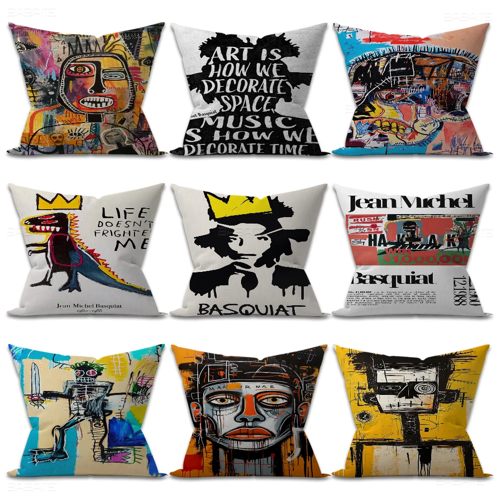 J-Jean-Michel Basquiat Чехол для подушки Наволочка обивка дивана Подушка домашнего декора
