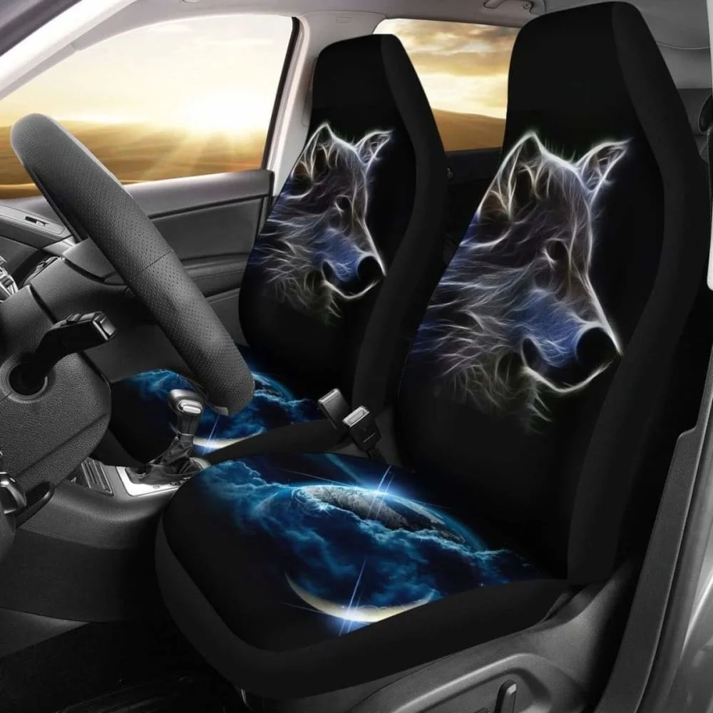 

Neon Wolf Car Seat Covers Amazing 200904,Pack of Front Seat Cover