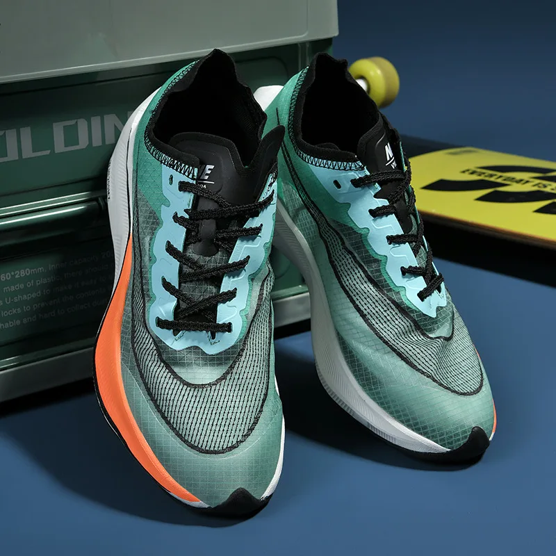 Carbon Plate Men Running Shoes Women Mesh Breathalbe Athletic Sports Jogging Shoes Cushioning Ultralight Training Sneakers male