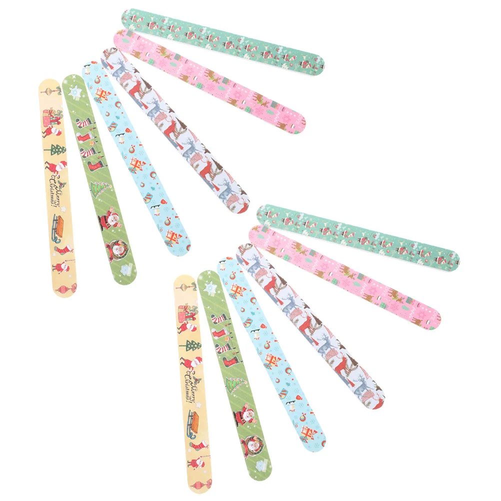 

15Pcs Christmas Xmas Nail Polishers Manicure Grit Tools Manicure Nail File for Nail DIY (Mixed Style)