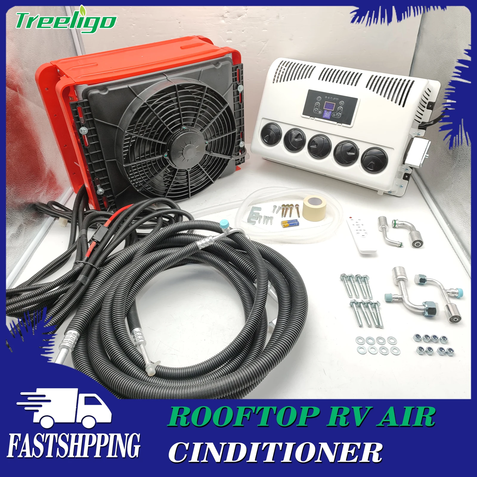 Treeligo новый электрический кондиционер для парковки грузовиков 12 В автомобильный