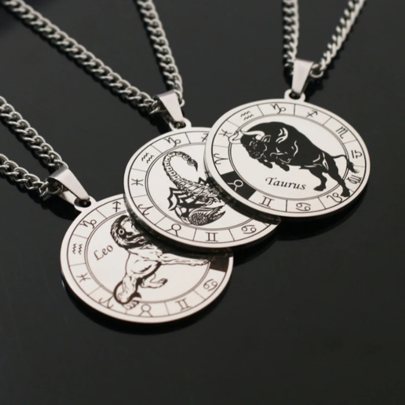 12 шт./партия цепочка с подвеской в виде знака зодиака |