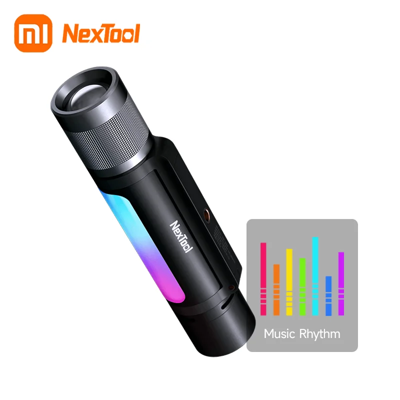 Xiaomi Nextool 12 in 1 Flashlight Waterproof Speaker USB-C Powerbank With Pick Up Voice Activated Color RGB Music Rhythm Light