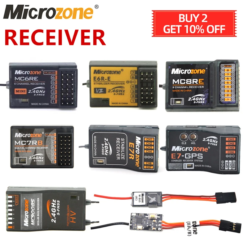1 шт. MicroZone MC6RE MC7RB MC6C E6R-E мини-приемник 6CH для 2 4G контроллер передатчик телефона