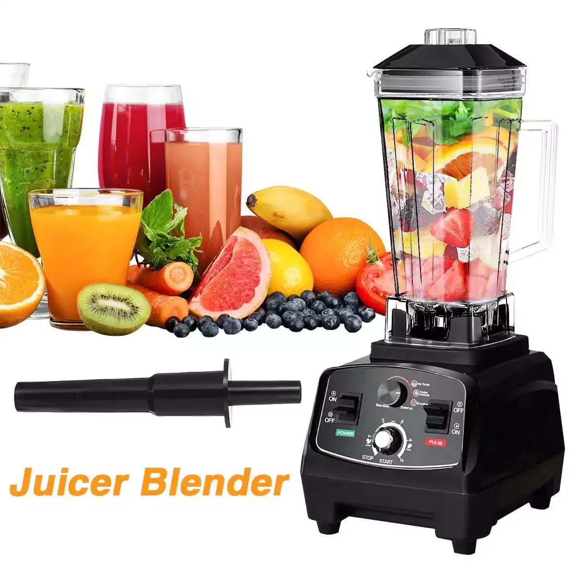 

BPA Free 2L Jar 1400W Commercial Blender Mixer Juicer Professional Fruit Food Processor Ice Smoothies Machine Easy to clean