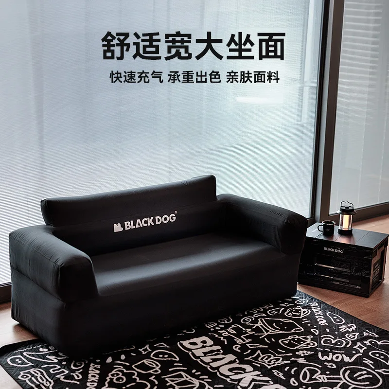 Фото Надувной диван Black Dog Outdoor Double: портативный, для кемпинга и пикников, надувная подушка для отдыха №3
