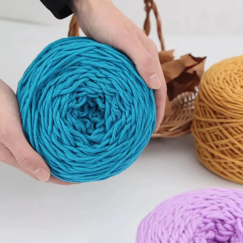 200 модная хлопчатобумажная пряжа мягкая Толстая 8ply молочная для рукоделия