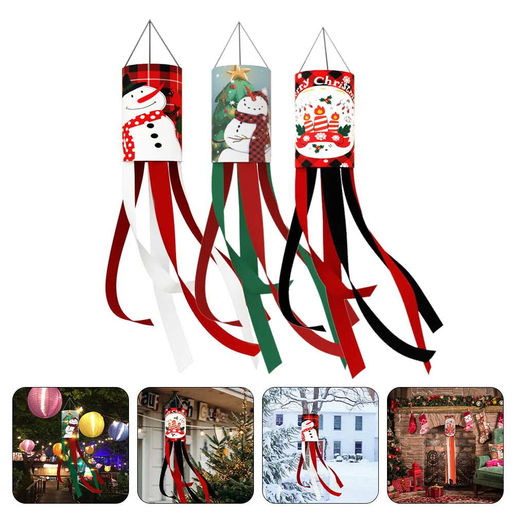 

Wind Flag Windsock Decor Hanging Garden Sock Christmas Windsocks Outdoor Yard Party Ornament Socks Decoration Door Snowman