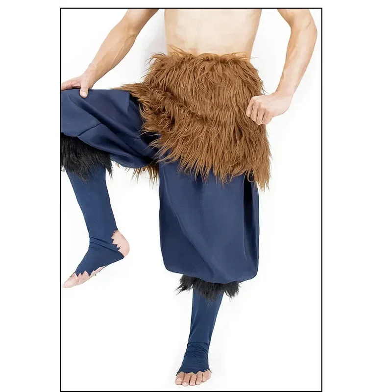 Двубилизация аниме Demon Slayer Hashibira Inosuke Косплей Костюм Хэллоуин Необычные брюки