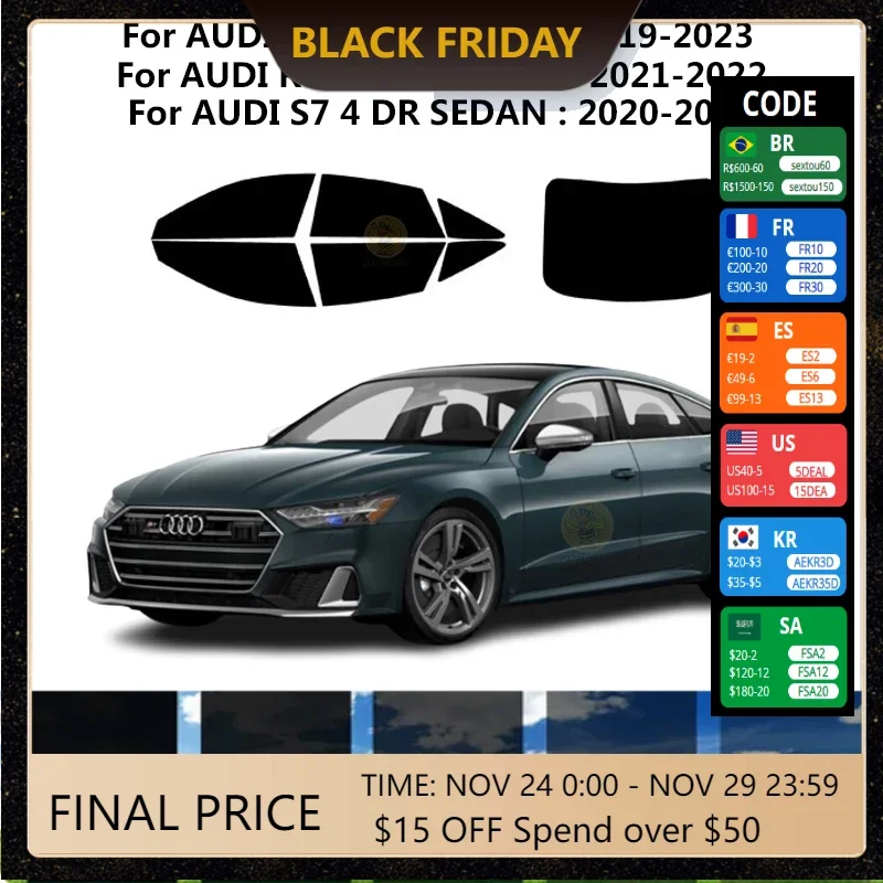 

Нанокерамическая Автомобильная УФ-пленка Precut для окна, автомобильная оконная пленка для AUDI S7 4 DR SEDAN 2020-2022