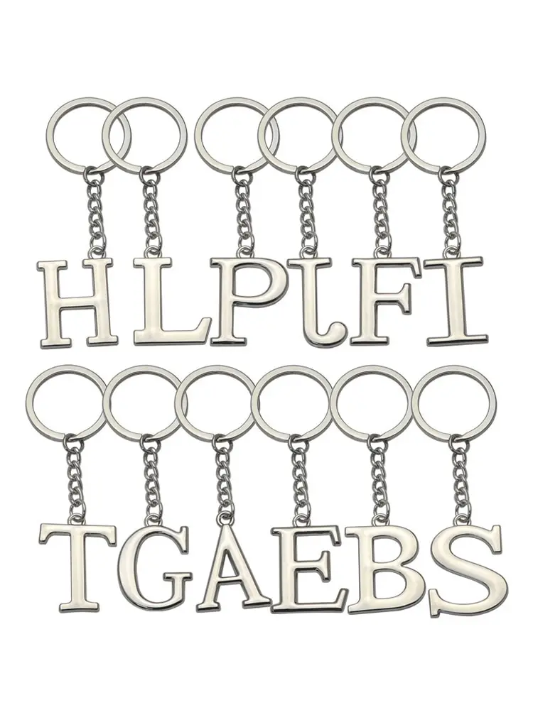 

26 Capital English Letters Metal Key Chain Creative Alphabet Pendant Fashion Surname Initials Unisex Bag Pendant Couple Gifts