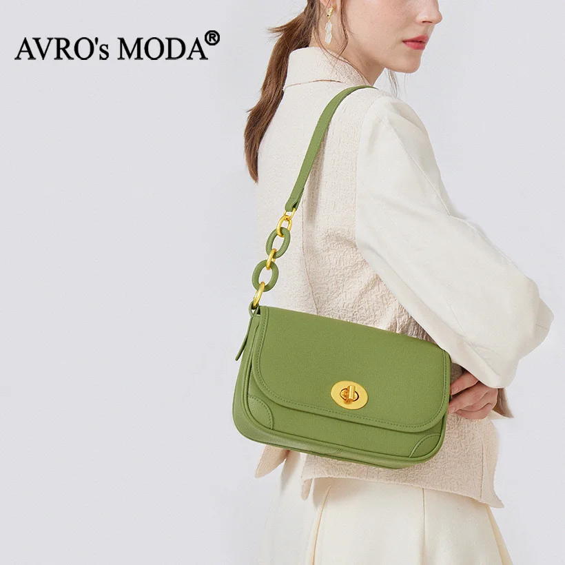 AVRO's MODA Brand Fashion Shoulder Bags For Women Genuine Leather Handbag Luxury Designer Vintage Crossbody Flap Chain Tote Bag