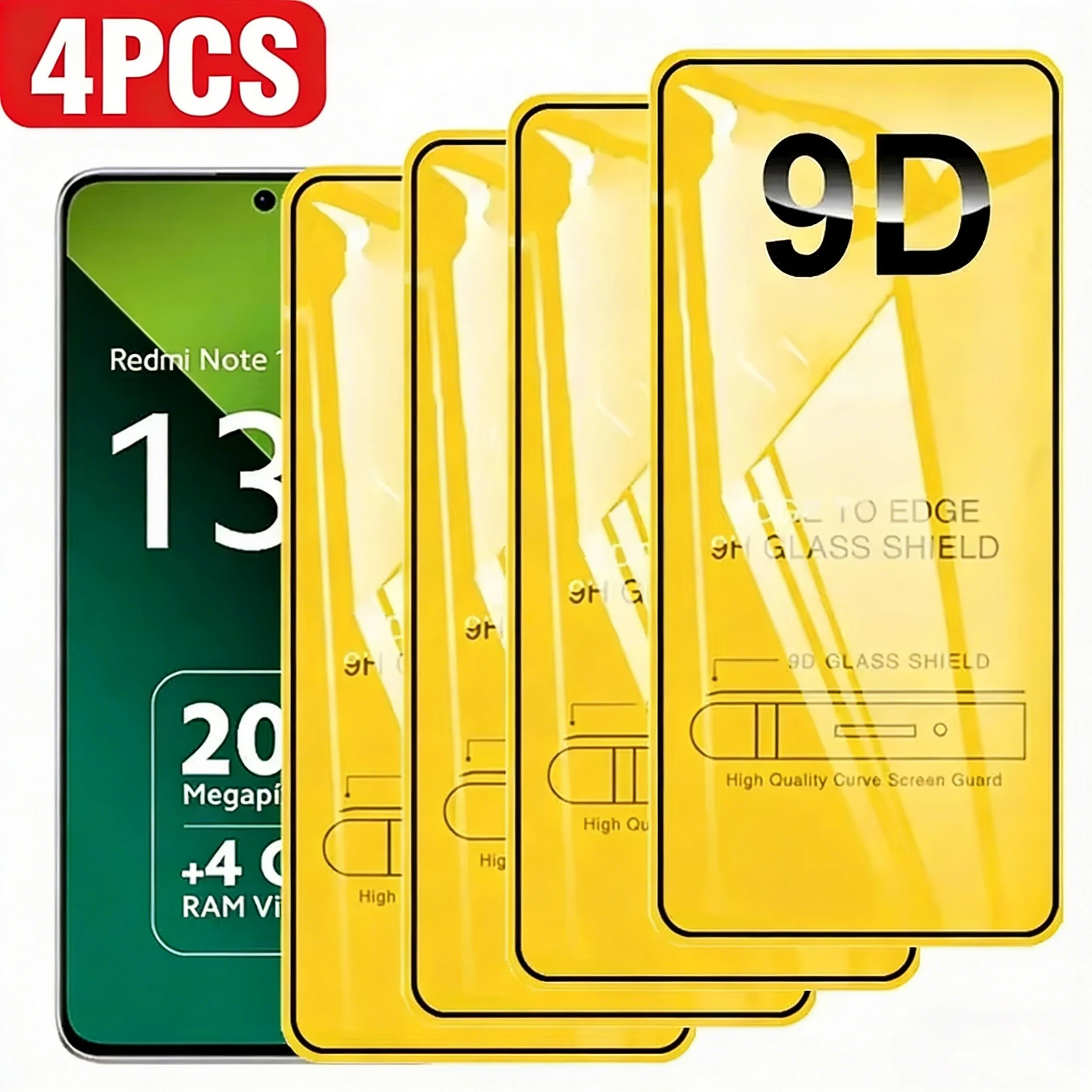 Фото Защитное стекло 9D (4 шт.) для Xiaomi Mi 15, 14T, 13T, 14T Pro, 13T Pro, 9T Pro, 9T, 11i, 11 Lite, 12 Lite №1