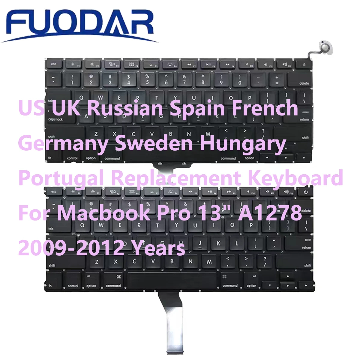 Новая клавиатура A1278 для MacBook Pro сменная Unibody 13 дюймов США Великобритании России