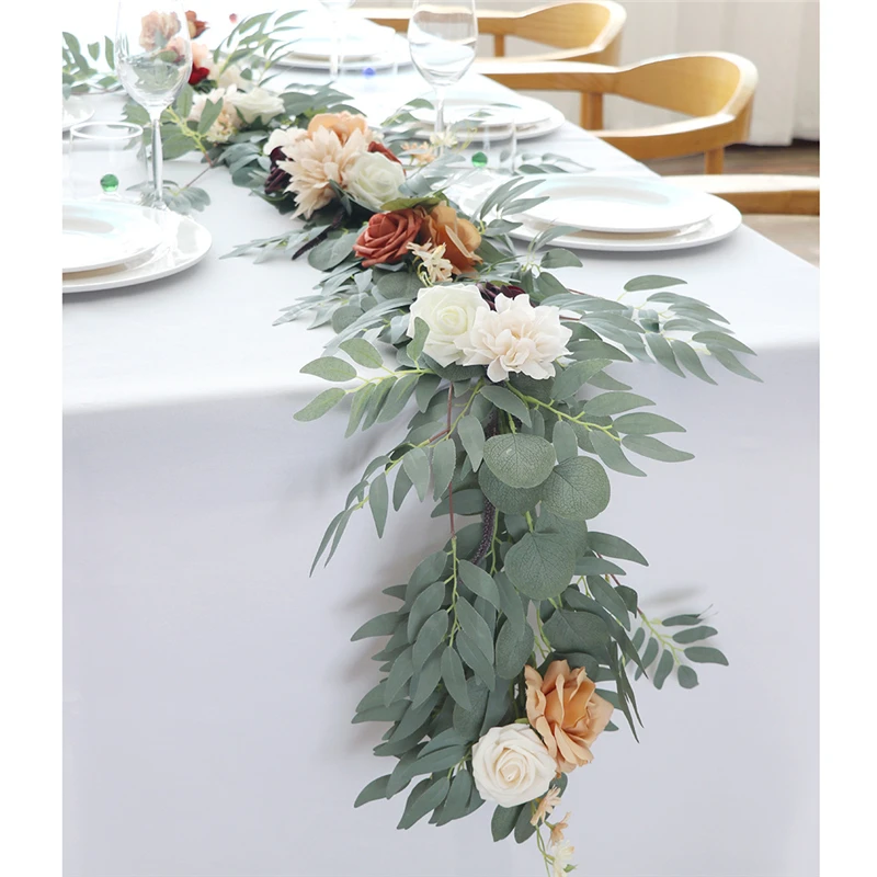 

180cm Artificial Flower Rose Garlands table flower hotel decoration banquet vine wreath decoration wedding arch flowers