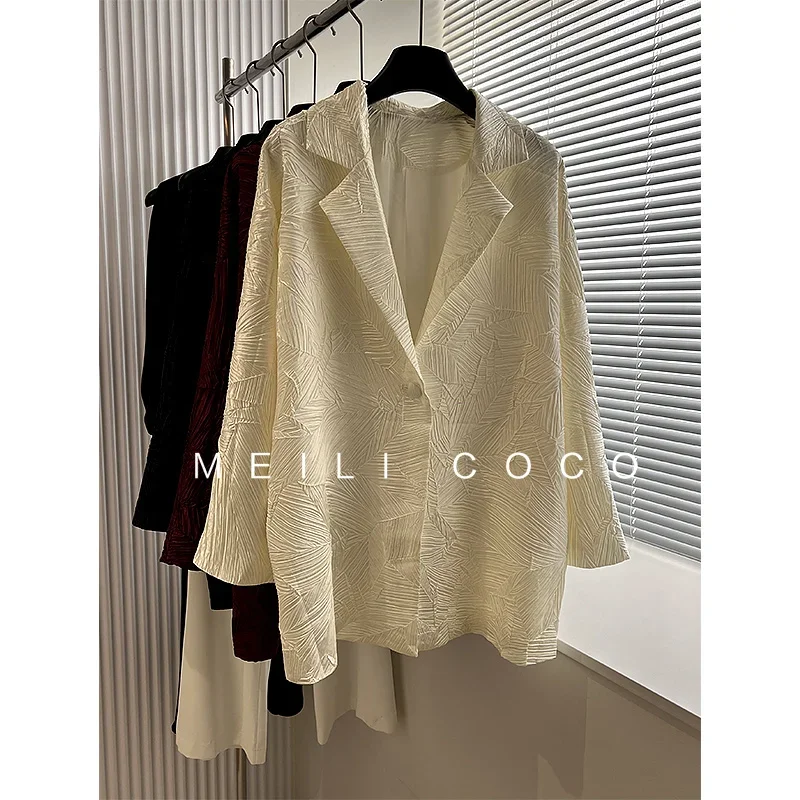 ALSEY 2024 осенний Новый модный однотонный Женский костюм с отложным воротником и