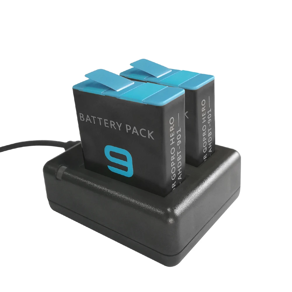 Professional Station Dock Battery Charger Multi Protection Photography Micro USB Fast Charging ABS Double Ways For Gopro Hero 9 |