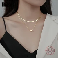 moveski 925 sterling silver korean ins simple bean pendant necklace women trend personality wedding party jewelry