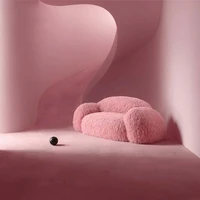 italian minimalist designer cloth snowman sofa living room simple modern girl pink leisure single chair