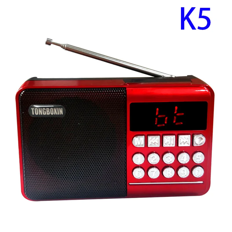 Kup K5 Bezprzewodowy Głośnik Bluetooth 5 W Przenośne Radio FM USB TF Odtwarzacz MP3 Z Akumulatorem 18650 Bateria Najlepszy Prezent Dla Rodziców