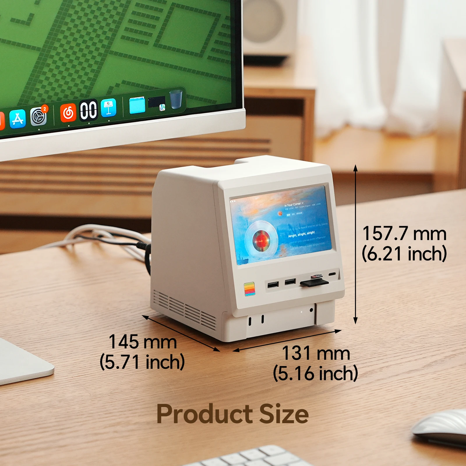 Фото Док-станция Wokyis M5 10Gbps / 80Gbps для Mac mini M4 с 5-дюймовым Full HD IPS экраном, USB-C HUB, монитором и отсеком для M.2 SSD №3