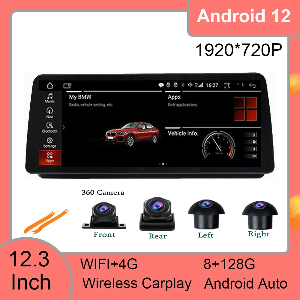 

12.3 Inch Android 12 For BMW 3 Series E90 E91 E92 IPS Screen 1920*720P Car Player Radio Stereo GPS Navigation Multimedia Video