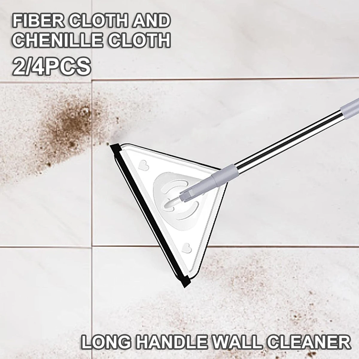 

New Triangle Cleaning Mop with Long Handle Wall Cleaning Mop Wall Mop Cleaner 360° Rotatable Adjustable Dust Wall Cleaner