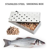 stainless steel smoked box bbq tools outdoor bbq seasoning box home kitchen tools