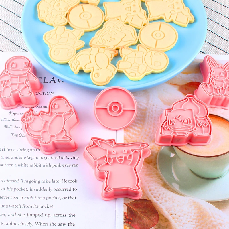 

POKEMON Anime Cartoon Cookies Mold Pumpkin Ghost Skull Household Baking Accessories Halloween Supplies Children party 6Pcs Gifts