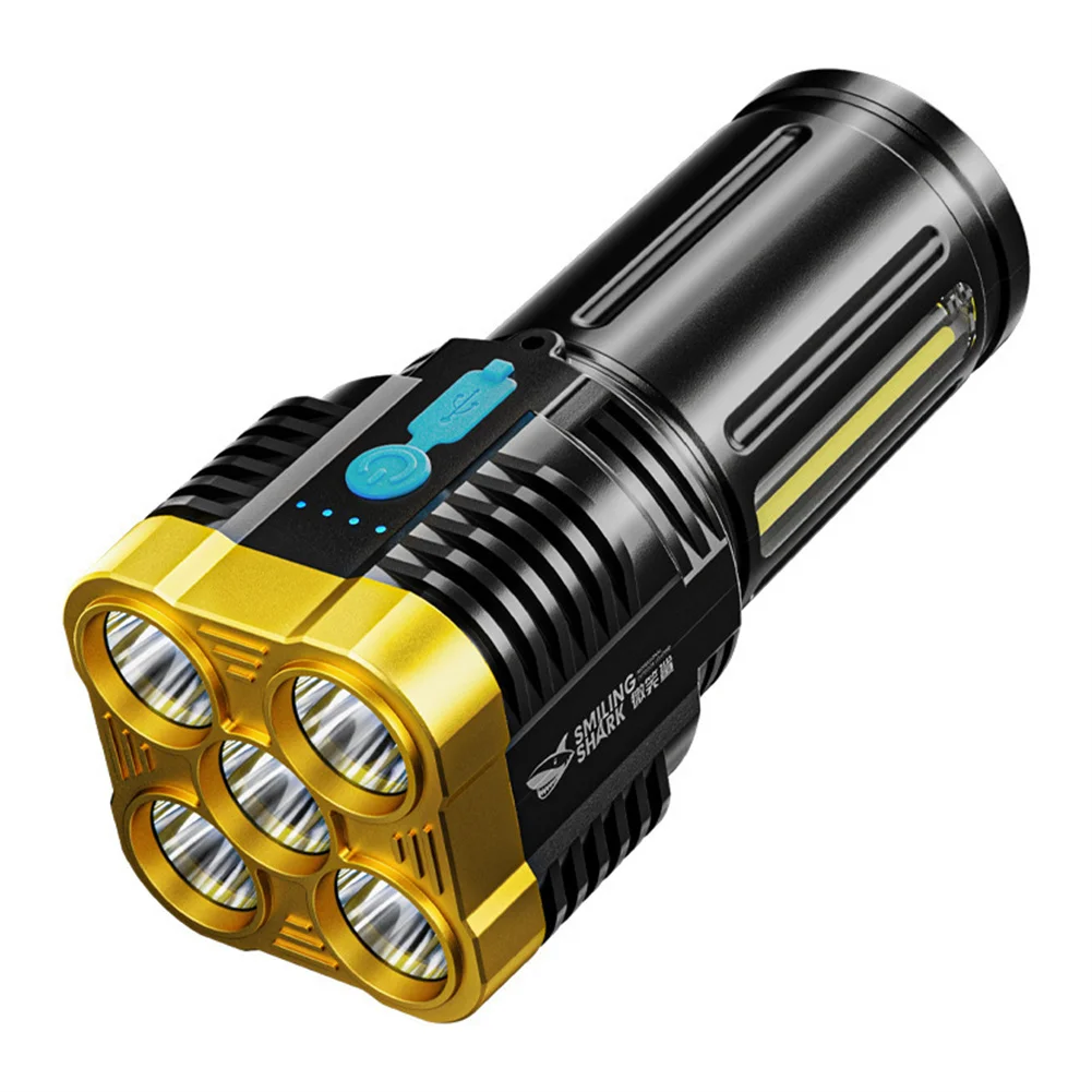 

5 LED Super Bright Torch Flashlight Rechargeable Camping Tactics Lamp 4 Modes Light Portable USB Rechargeable Lantern