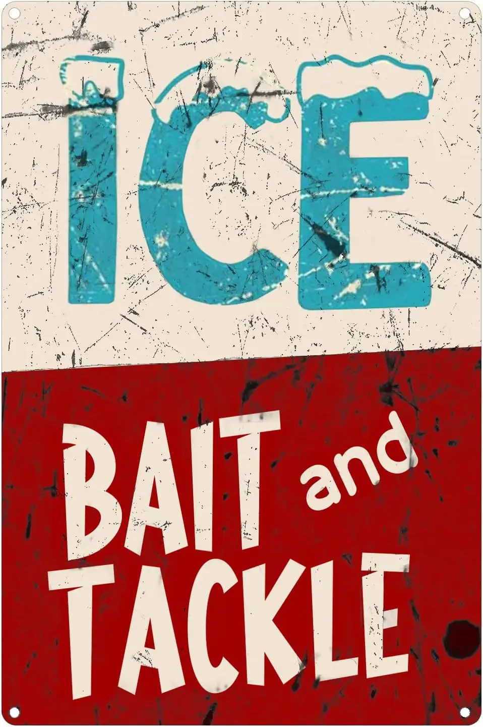 Tn Sgn ce Bat Tackle Fsh Fshng Marna Shop Metal Shack Rustc Decor Lake House Cottage Cabn 12X 8 hes