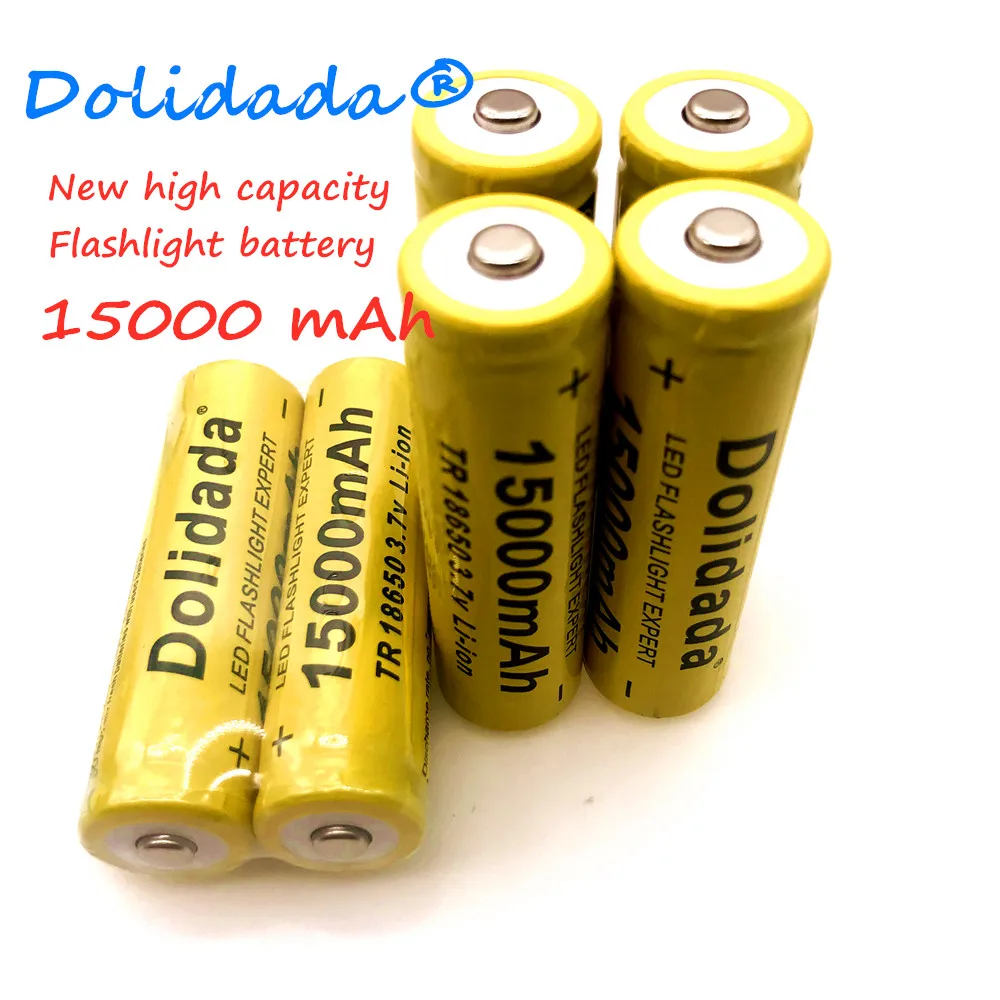 

High quality 15000 mAh 3.7 V 18650 Li ion battery Rechargeable battery for LED/electronic flashlight