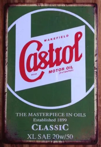 CASTROL моторная масляная ретро мужская пещера стандартная винтажная британская