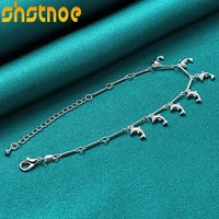 925 sterling silver 7 dolphin pendant chain bracelet for women party engagement wedding birthday gift fashion charm jewelry