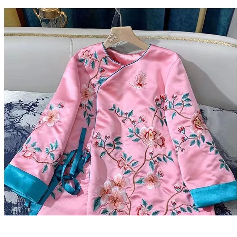 Традиционная китайская одежда рубашка с вышивкой Женская винтажная модная