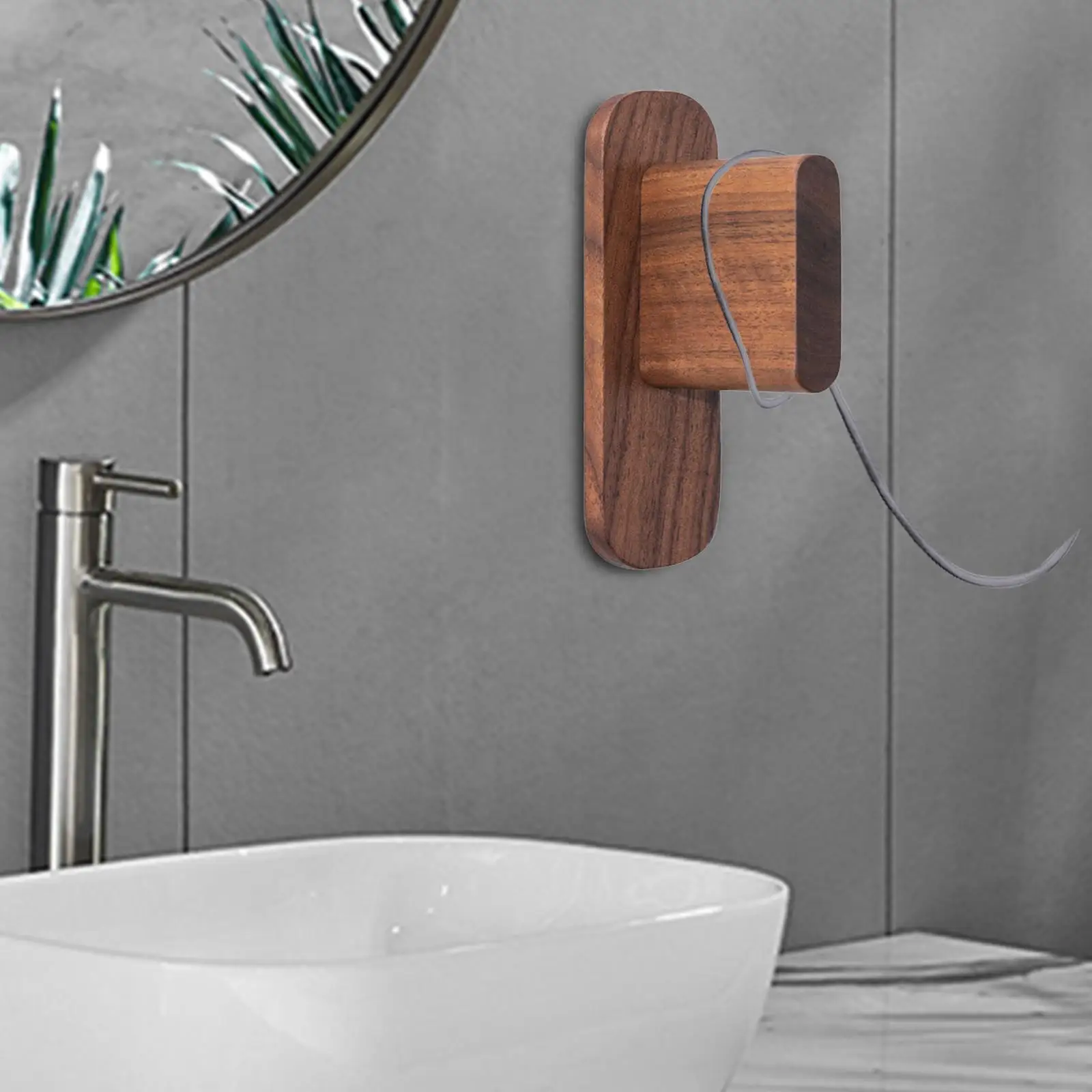 

Wooden Hair Dryer Holder Blow Dryer Stand Hair Dryer Bracket Storage Rack for Hotel Bedroom Home Bathroom Washroom