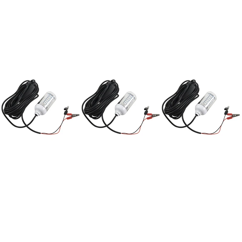 

3X 12V LED Green Underwater Submersible Night Fishing Light Crappie Shad Squid Boat Fishing Light