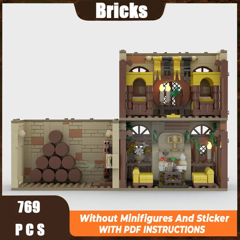 Фото Модель строительного блока из фильма Moc, технология общественного отдыха Hufflepuff, модульный подарок из строительных блоков, детская игрушка, набор «сделай сам», сборка №1