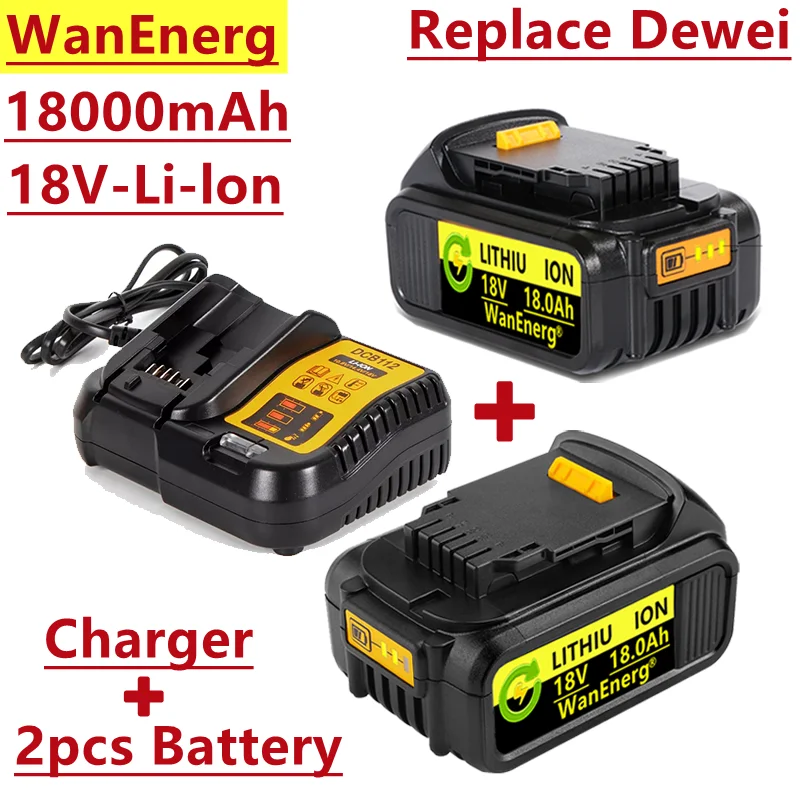 

18V replacement lithium ion battery, 18000 MAH, with LED, suitable for 18V / 20V Dewei electric tools, dcb205, dcb206, dcb204-2