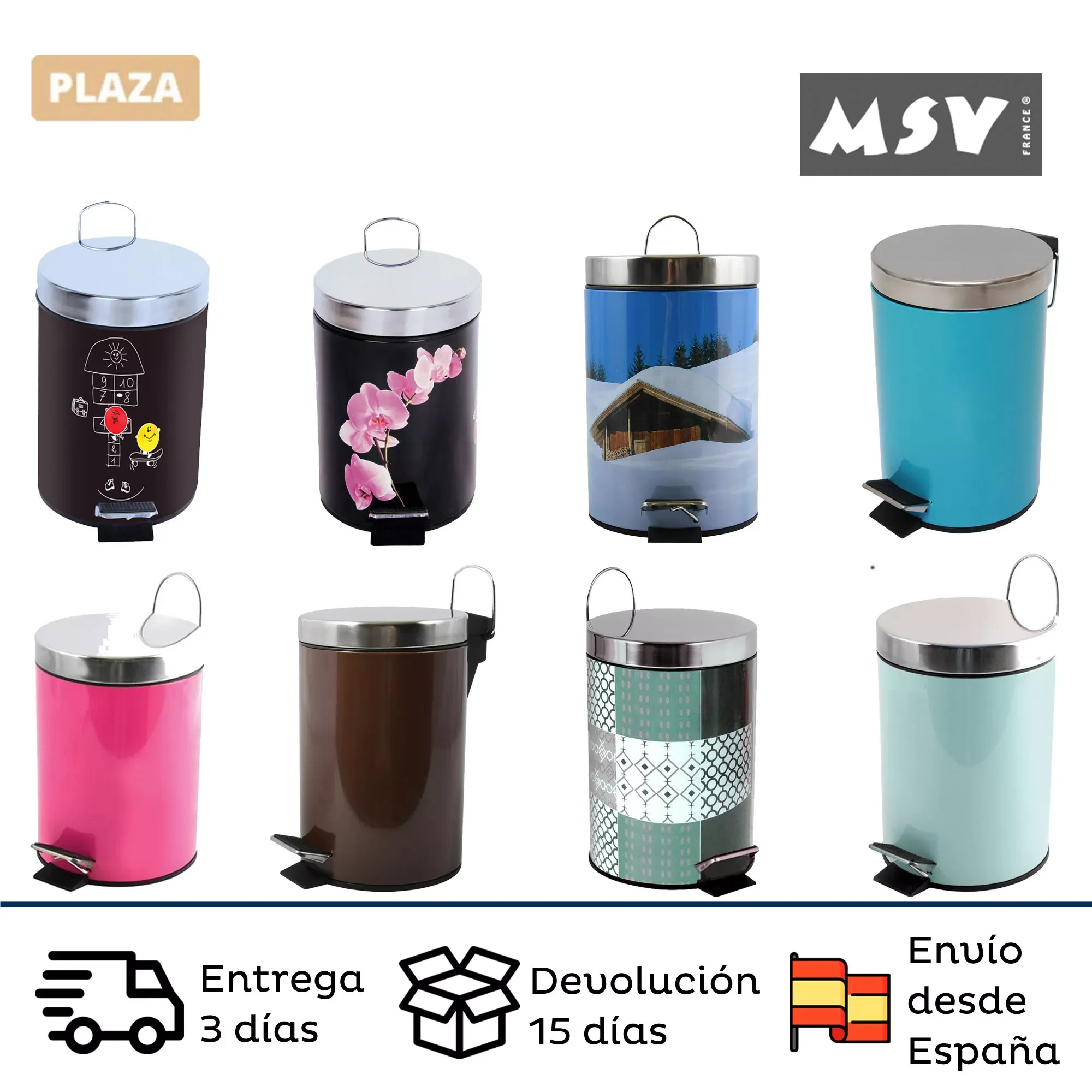 

NEW IN capacity 3L waste bins with removable plastic bucket made of stainless steel