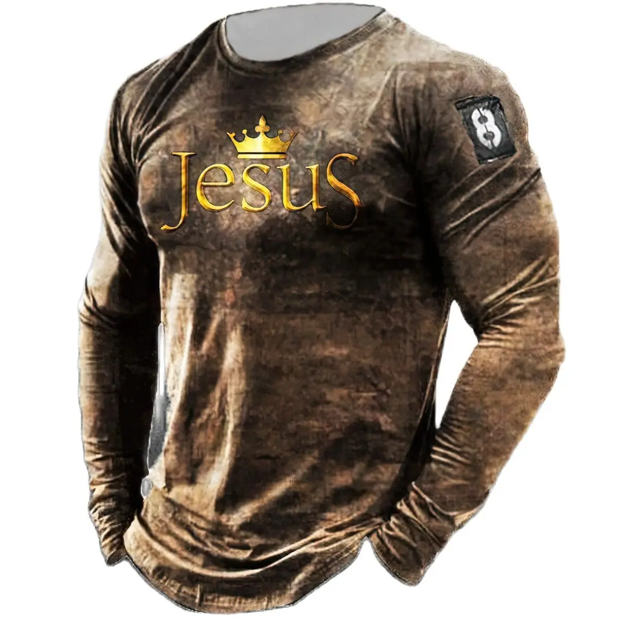 Футболка мужская свободного покроя винтажный Топ с длинным рукавом и 3D-принтом