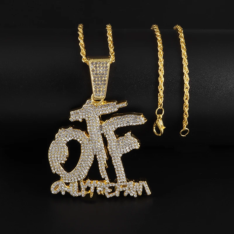 

Rap trend exquisite shiny zircon letter pendant for men and women personality hip-hop collarbone chain gift biker accessories