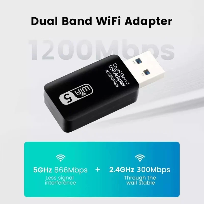 Mini 5Ghz USB WIFI Ethernet Antenna Dongle Adapter For Network Card Computer Laptop Wi-Fi Module Driver Free Receiver Converter