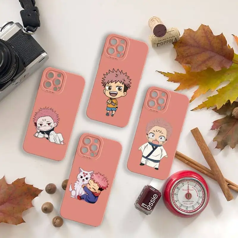 

Jujutsu Kaisen Yuji Itadori Phone Case For iPhone 13 12 11 Pro MAX Mini X XS XR 7 8 Plus Camera Lens Liquid Silicone